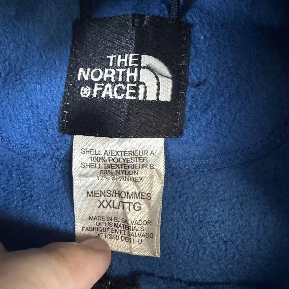 The North Face Mens Blue Black Fleece Full Zip Jacket XXL Shoulder Overlays